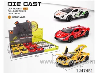 1:32 pull back alloy car 4 doors openable 12PCS W L/M