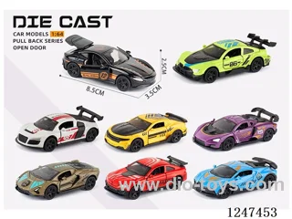 1:64 pull back alloy car 3 doors openable