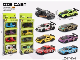 1:64 pull back alloy car 3 doors openable