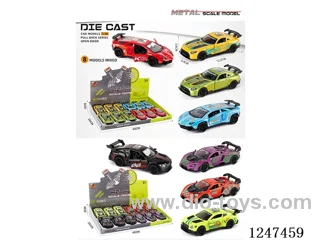 1:36 pull back alloy car openable door 12PCS W L/M