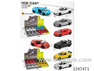 1:36 pull back alloy car openable door 12PCS W L/M