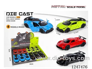 1:36 pull back alloy car openable door 12PCS