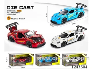 1:32 pull back alloy car 4 doors openable W L/M
