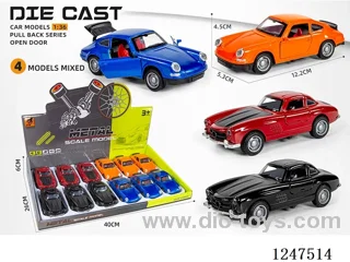 1:36 pull back alloy car 3 doors openable 12PCS W L/M