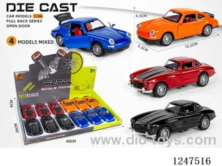 1:36 pull back alloy car 3 doors openable 12PCS