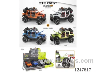 1:24 pull back alloy car 4PCS W L/M included battery