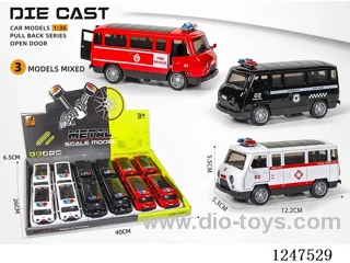 1:36 pull back alloy car 3 doors openable 12PCS W L/M