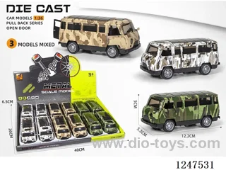 1:36 pull back alloy car 3 doors openable 12PCS