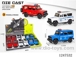 1:36 pull back alloy car 3 doors openable 12PCS