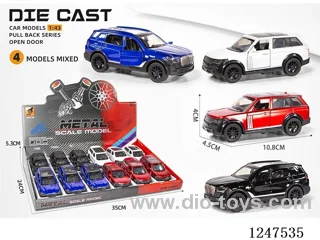 1:43 pull back alloy car openable door 12PCS