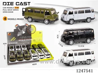 1:36 pull back alloy car 3 doors openable 12PCS W L/M