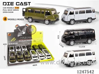 1:36 pull back alloy car 3 doors openable 12PCS