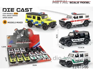 1:43 pull back alloy car openable door 12PCS