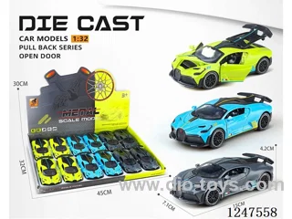 1:32 pull back alloy car 4 doors openable 12PCS W L/M included battery