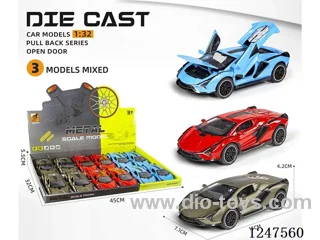 1:32 pull back alloy car 4 doors openable 12PCS W L/M included battery