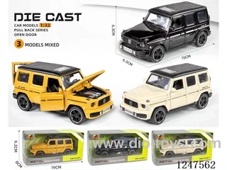 1:32 pull back alloy car 4 doors openable W L/M included battery