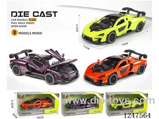 1:32 pull back alloy car 4 doors openable W L/M included battery