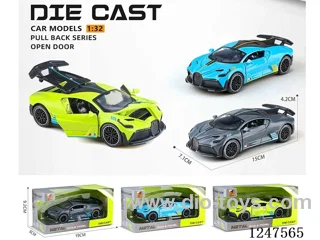 1:32 pull back alloy car 4 doors openable W L/M included battery