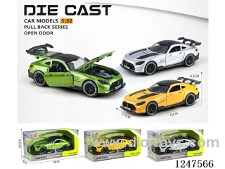 1:32 pull back alloy car 4 doors openable W L/M included battery