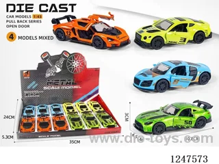 1:43 pull back alloy car openable door 12PCS