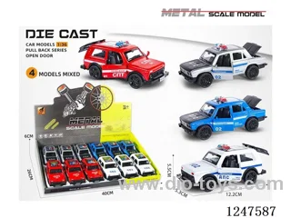 1:36 pull back alloy car 3 doors openable 12PCS