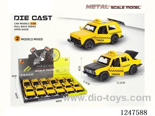1:36 pull back alloy car 3 doors openable 12PCS
