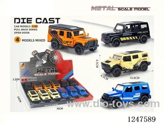 1:43 pull back alloy car openable door 12PCS