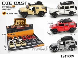 1:39 pull back alloy car openable door 12PCS