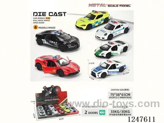 1:43 pull back alloy car openable door 12PCS