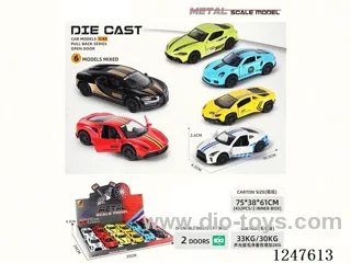 1:43 pull back alloy car openable door 12PCS