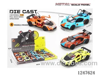 1:36 pull back alloy car 3 doors openable 12PCS W L/M