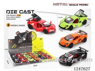 1:36 pull back alloy car 3 doors openable 12PCS