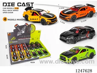 1:36 pull back alloy car 3 doors openable 12PCS W L/M