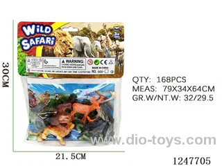 PVC solid centre size animals (6 animals, 1 map)