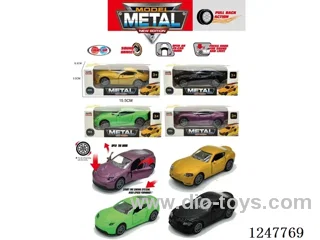 pull back alloy car W L/M included battery -4 colors mixed