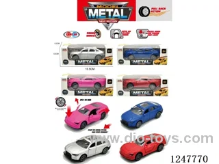 pull back alloy car W L/M included battery -4 colors mixed