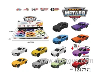 pull back alloy car W L/M included battery 12PCS-12 colors mixed