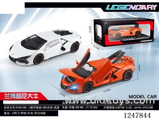 1:28 pull back alloy car W L/M 2 colors mixed