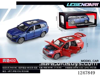 1:28 pull back alloy car W L/M 2 colors mixed