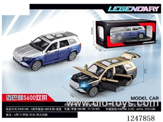 1:28 pull back alloy car W L/M 2 colors mixed
