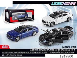 1:28 pull back alloy car W L/M 3 colors mixed