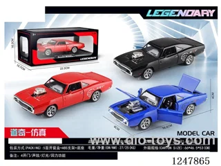 1:28 pull back alloy car W L/M 3 colors mixed