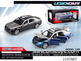 1:28 pull back alloy car W L/M 2 colors mixed
