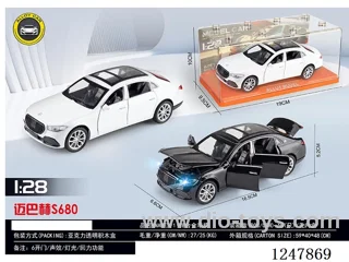 1:28 pull back alloy car W L/M 2 colors mixed included battery
