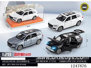 1:28 pull back alloy car W L/M 2 colors mixed included battery