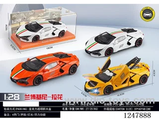1:28 pull back alloy car W L/M 2 colors mixed included battery