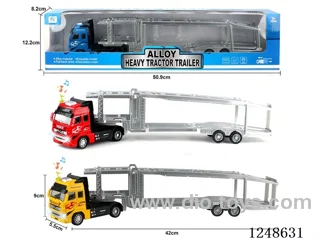 Pull back half alloy Euro double deck trailer W L/M included battery L/M included battery
