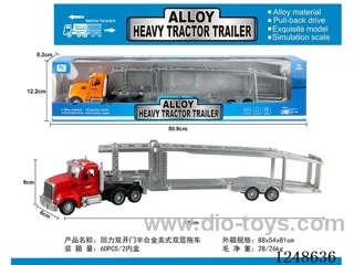 pull back half alloy euro double decker trailer