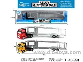 pull back half alloy euro double decker trailer