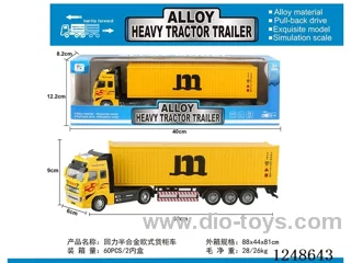pull back half alloy euro container truck